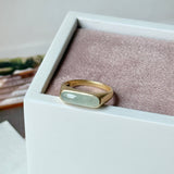 16.2 mm Icy A-Grade Natural Light Green Jadeite Saddle Loaf Ring No.162659