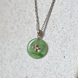 Icy A-Grade Floral Imperial Green Jadeite Donut Pendant (Lilac Flower) No.172100