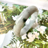 59.1mm A-Grade Natural Light Grey Jadeite Modern Round Bangle No.151531