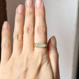 16.2 mm Icy A-Grade Natural Light Green Jadeite Saddle Loaf Ring No.162659