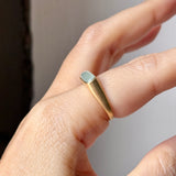 16.2 mm Icy A-Grade Natural Light Green Jadeite Saddle Loaf Ring No.162659