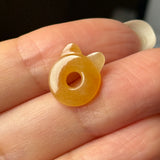 SOLD OUT: Icy A-Grade Natural Yellow Jadeite Little Kitten Pendant No.172685