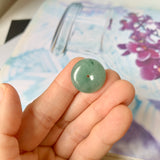 A-Grade Natural Bluish Green Jadeite Donut No.172507