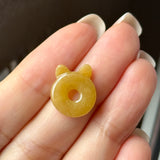 A-Grade Natural Yellow Jadeite Little Kitten Pendant No.172687