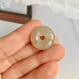 A-Grade Natural Light Brown Jadeite Donut No.172508