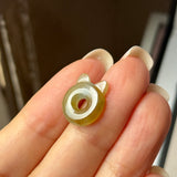 Icy A-Grade Natural Tri-Colour Jadeite Little Kitten Pendant No.172689