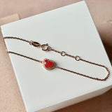 Icy A-Grade Natural Red Jadeite Heart Bracelet No. 190517