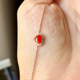 Icy A-Grade Natural Red Jadeite Heart Bracelet No. 190517