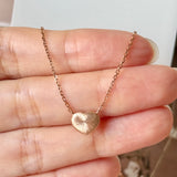 Icy A-Grade Natural Red Jadeite Heart Necklace No. 190519