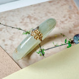 49.1mm A-Grade Natural Osmanthus Floral Jadeite Modern Oval Bangle with Osmanthus Embellishment No.152204