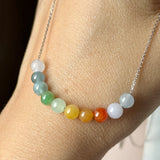 SOLD OUT: A-Grade Natural Rainbow Jadeite Mini Beads Set No.172692