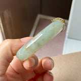 49.1mm A-Grade Natural Osmanthus Floral Jadeite Modern Oval Bangle with Osmanthus Embellishment No.152204