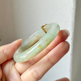 50.6mm A-Grade Natural Osmanthus Floral Jadeite Modern Oval Bangle with Osmanthus Embellishment No.152205