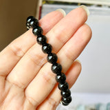 8mm A-Grade Natural Omphacite Jadeite Beaded Bracelet No.190375