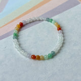 5mm A-Grade Natural Rainbow Jadeite Beaded Bracelet No.190477