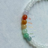 5mm A-Grade Natural Rainbow Jadeite Beaded Bracelet No.190477