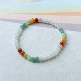 5mm A-Grade Natural Rainbow Jadeite Beaded Bracelet No.190477