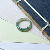 15.2mm A-Grade Natural Floral Jadeite Abacus Ring Band No.162535