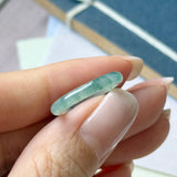 15.2mm A-Grade Natural Floral Jadeite Abacus Ring Band No.162535