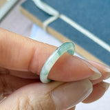 15.2mm A-Grade Natural Floral Jadeite Abacus Ring Band No.162535