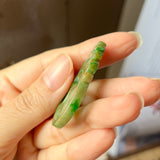 A-Grade Natural Yellowish Green Jadeite Dragon & Money Pendant No.220142