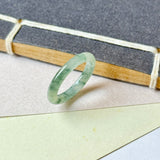 16.2mm A-Grade Natural Floral Jadeite Abacus Ring Band No.162536