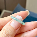 16.2mm A-Grade Natural Floral Jadeite Abacus Ring Band No.162536