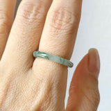 16.2mm A-Grade Natural Floral Jadeite Abacus Ring Band No.162536