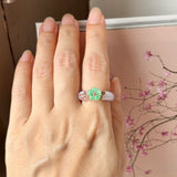 16.8mm A-Grade Natural Lavender Jadeite Joseon Ring (Moss On Snow Sakura Flower) No.162661