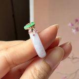 16.8mm A-Grade Natural Lavender Jadeite Joseon Ring (Moss On Snow Sakura Flower) No.162661