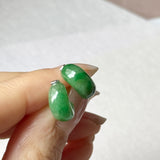 A-Grade Natural Imperial Green Jadeite Cloop Earring Studs No.180879