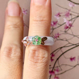 15.1mm A-Grade Natural Lavender Jadeite Joseon Ring (Moss On Snow Sakura Flower) No.162662