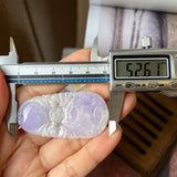A-Grade Natural Lavender Jadeite Bat Money & Ruyi Pendant No.170916