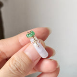 15mm A-Grade Natural Lavender Jadeite Joseon Ring (Apple Green Sakura Flower) No.162663