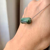 SOLD OUT: A-Grade Natural Bluish Green Jadeite Barrel No. 172529