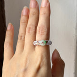 16.8mm A-Grade Natural Lavender Jadeite Joseon Ring (Moss On Snow Sakura Flower) No.162664