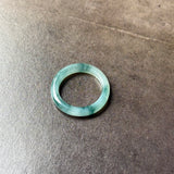 16.6mm A-Grade Natural Floral Jadeite Abacus Ring Band No.162537