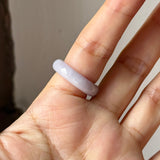 16.8mm A-Grade Natural Lavender Jadeite Joseon Ring (Moss On Snow Sakura Flower) No.162664