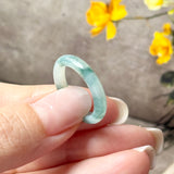 16.6mm A-Grade Natural Floral Jadeite Abacus Ring Band No.162537