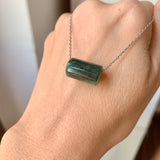 SOLD OUT: A-Grade Natural Bluish Green Jadeite Barrel No. 172529