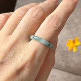 16.6mm A-Grade Natural Floral Jadeite Abacus Ring Band No.162537