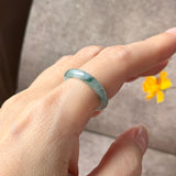16.6mm A-Grade Natural Floral Jadeite Abacus Ring Band No.162537