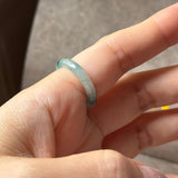 16.6mm A-Grade Natural Floral Jadeite Abacus Ring Band No.162537