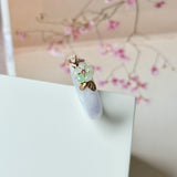 16.8mm A-Grade Natural Lavender Jadeite Joseon Ring (Moss On Snow Sakura Flower) No.162665