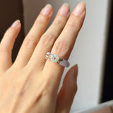 16.8mm A-Grade Natural Lavender Jadeite Joseon Ring (Moss On Snow Sakura Flower) No.162665