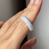 17.4mm A-Grade Natural Light Lavender Jadeite Abacus Ring Band No.162540