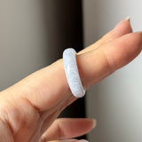 17.4mm A-Grade Natural Light Lavender Jadeite Abacus Ring Band No.162540