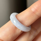 17.4mm A-Grade Natural Light Lavender Jadeite Abacus Ring Band No.162540