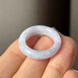 17.4mm A-Grade Natural Light Lavender Jadeite Abacus Ring Band No.162540
