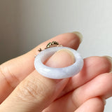 18.1mm A-Grade Natural Lavender Jadeite Joseon Ring (Apple Green Sakura Flower) No.162666
